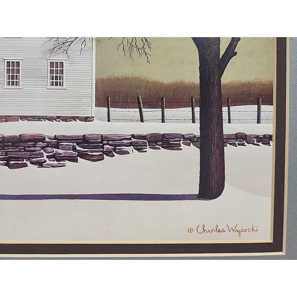 Home of Reverend Bunker By Charles Wysocki Print 1980s Winter Americana Unframed - Picture 4 of 9